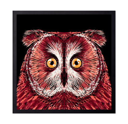 Crimson Owl Face