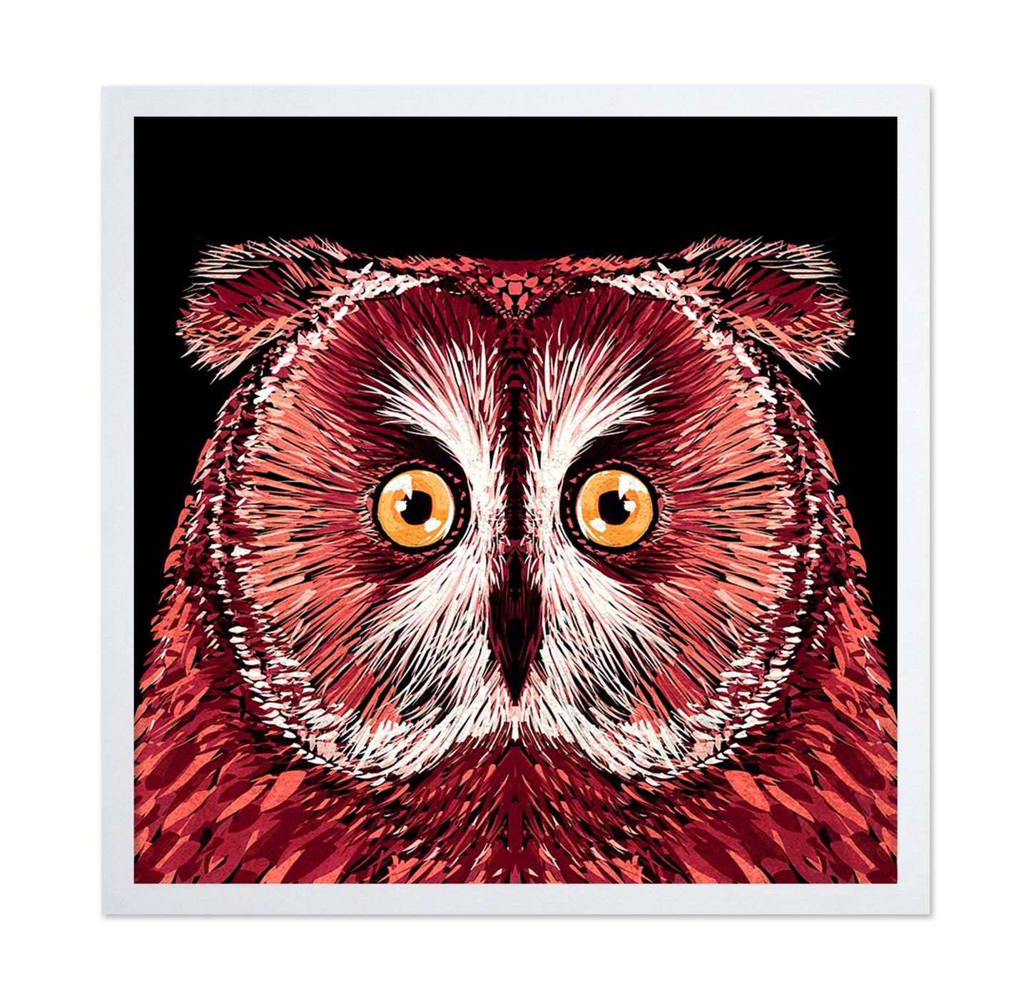 Crimson Owl Face
