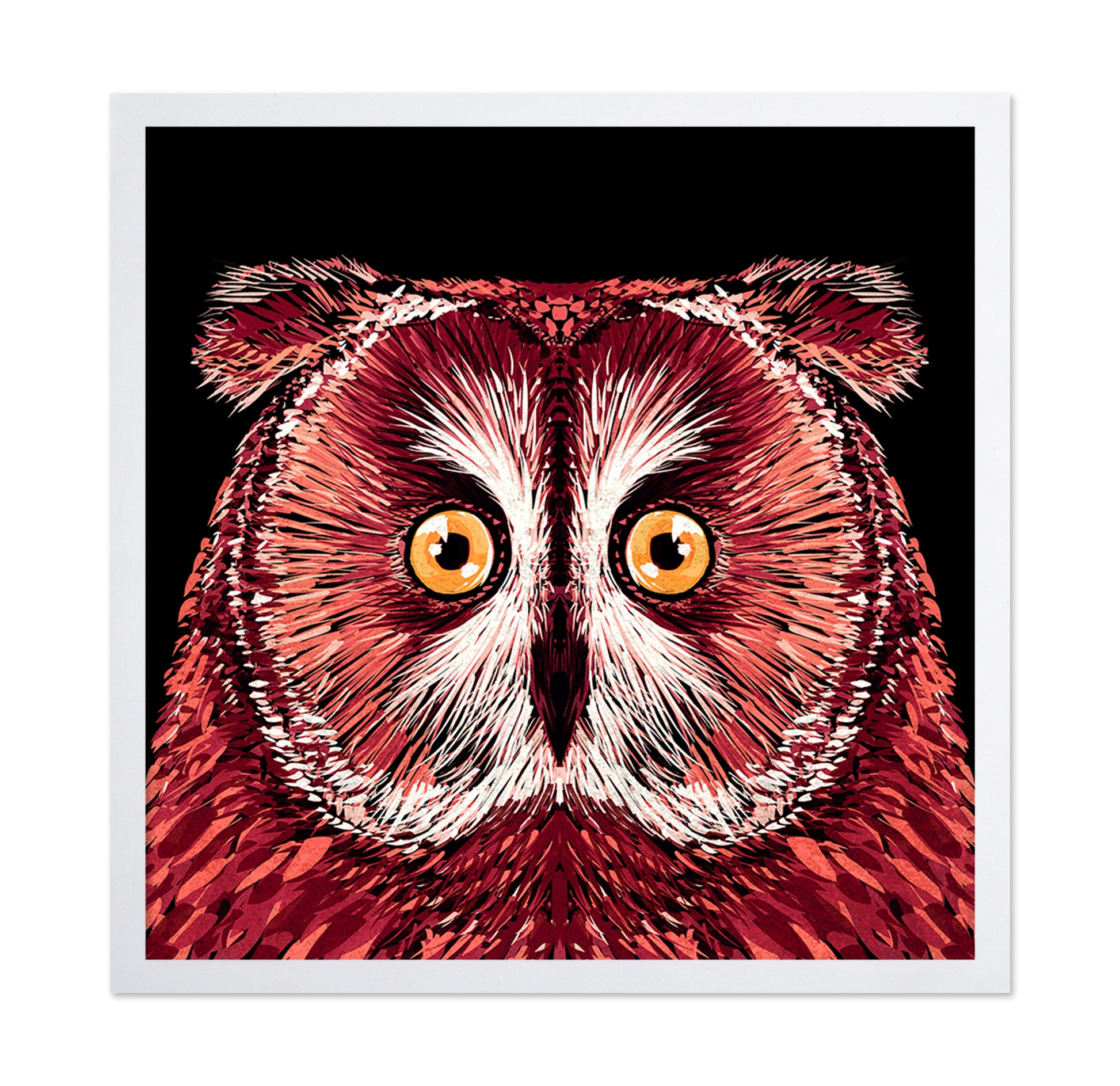 Crimson Owl Face