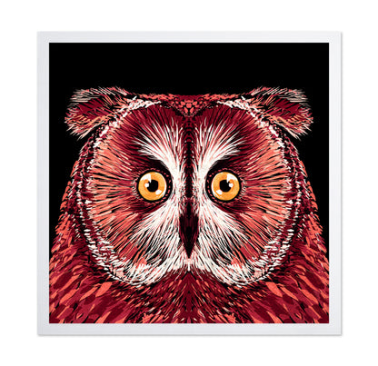 Crimson Owl Face