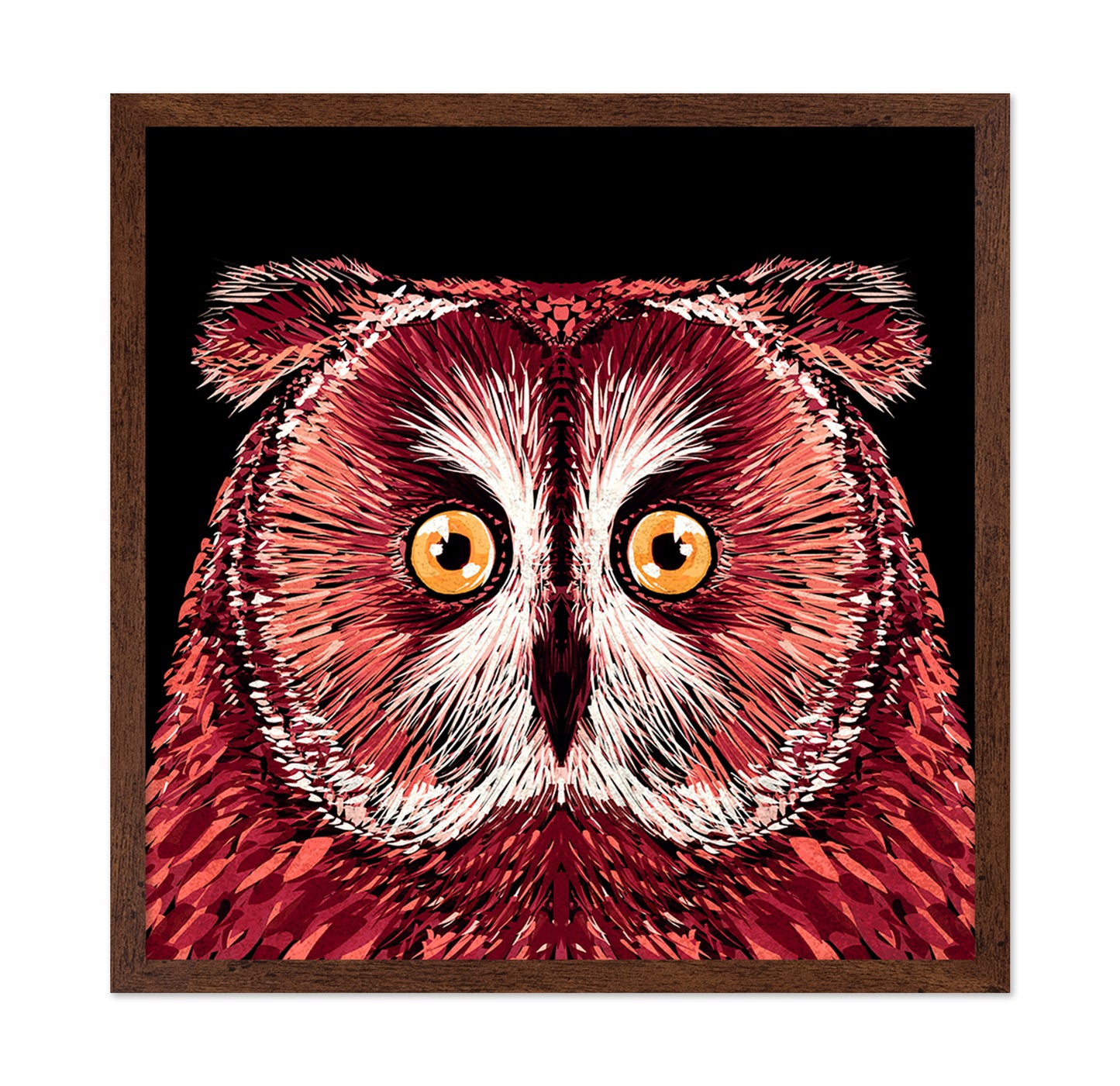 Crimson Owl Face