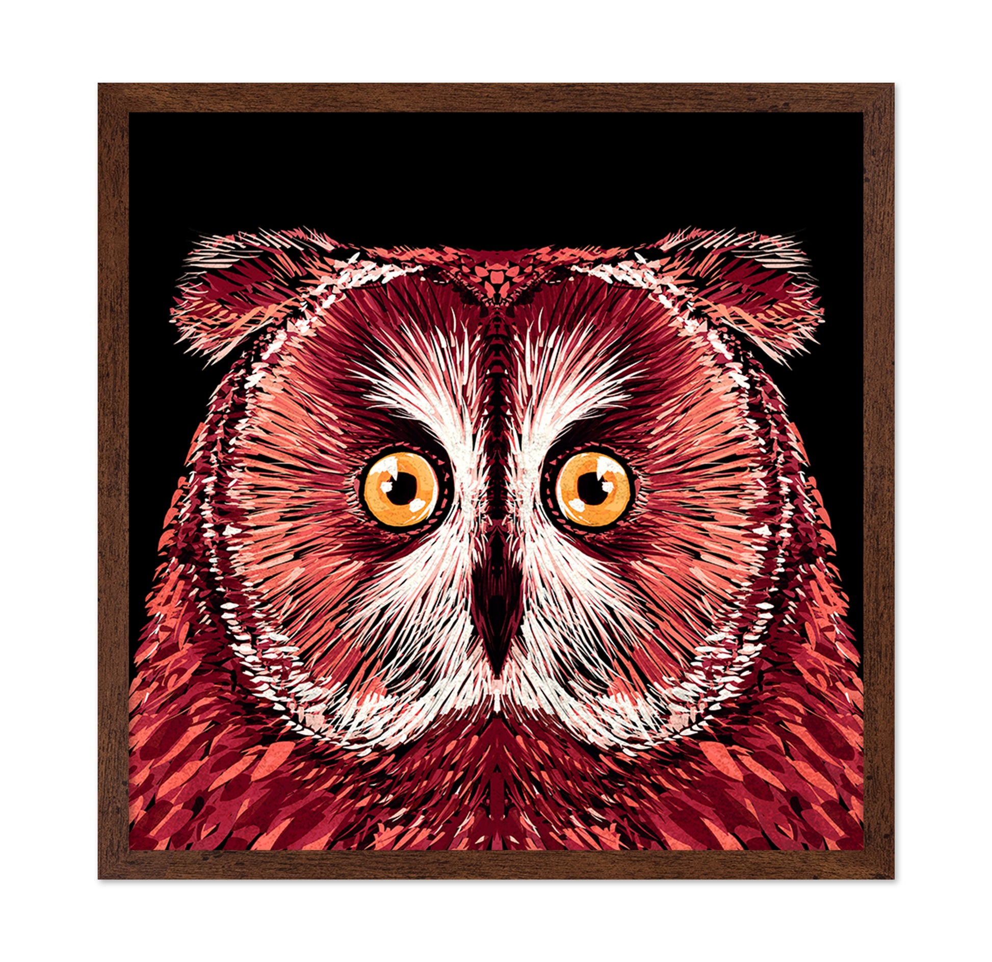 Crimson Owl Face