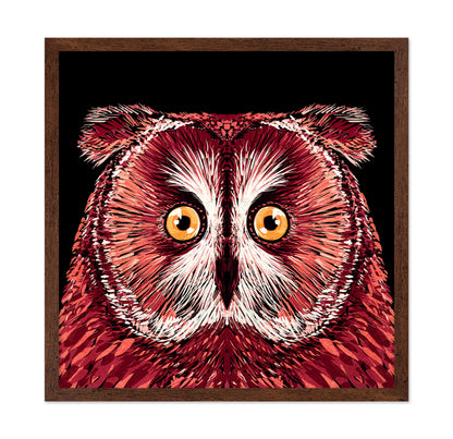 Crimson Owl Face