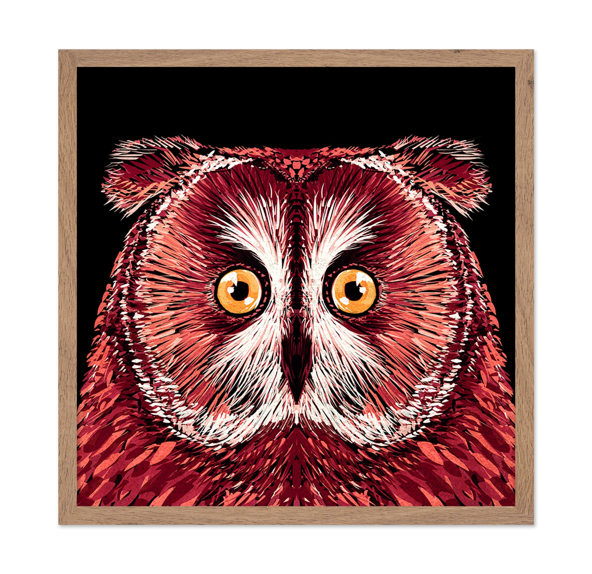 Crimson Owl Face