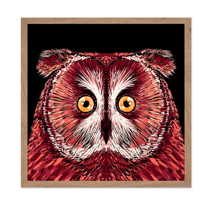 Crimson Owl Face