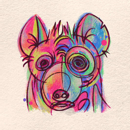 Colorful Hyena Face