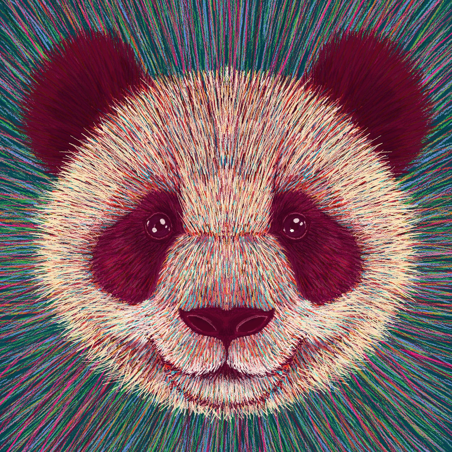 Psychedelic Panda Face
