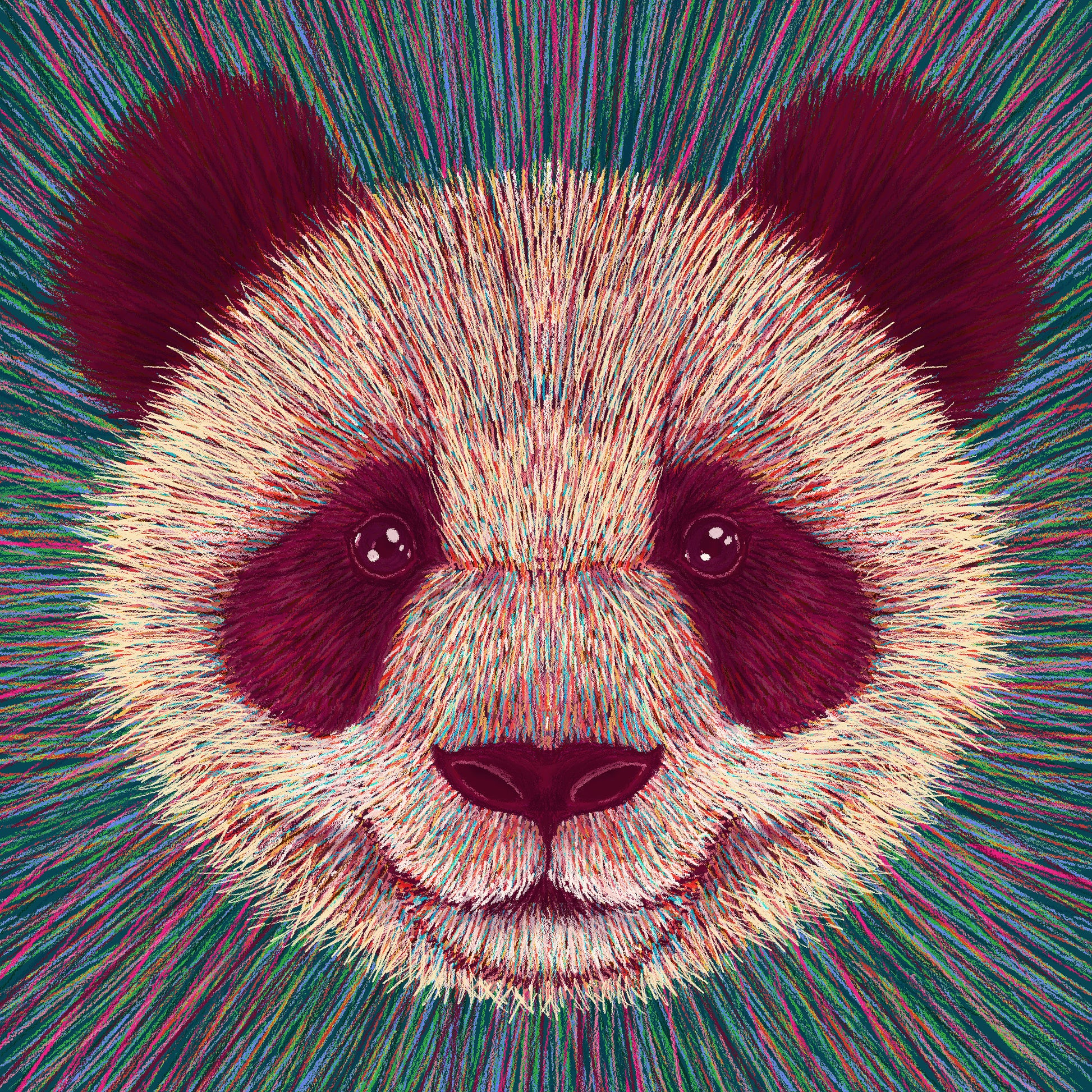 Psychedelic Panda Face