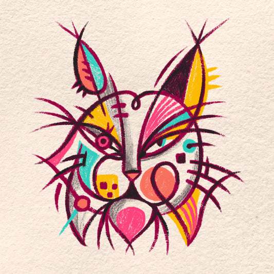 Abstract Lynx Face