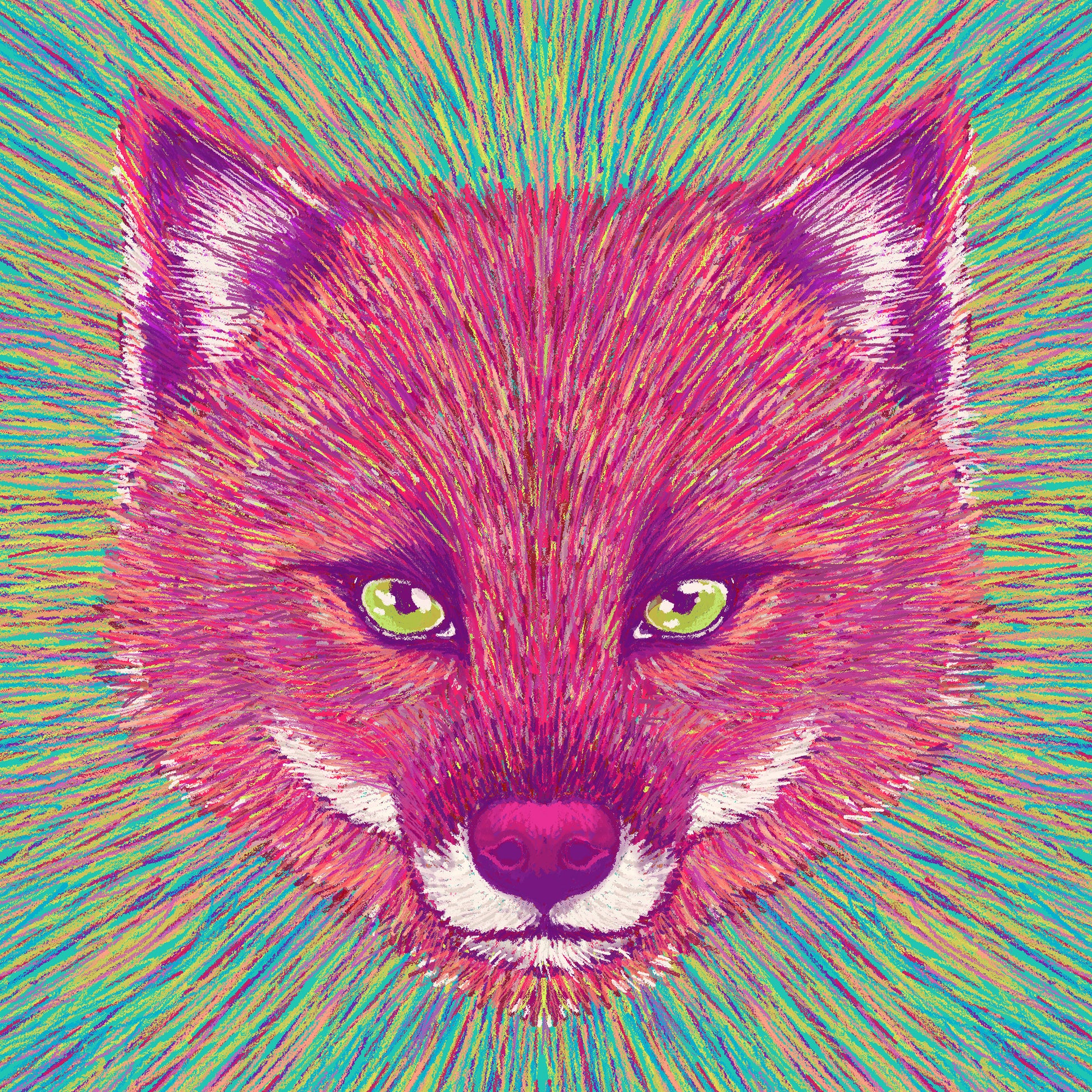 Neon Fox Face