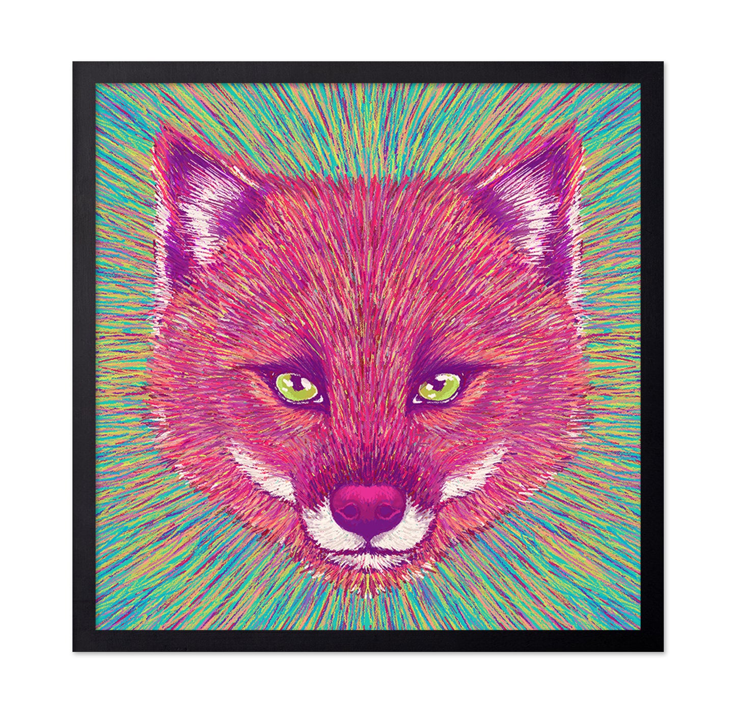 Neon Fox Face