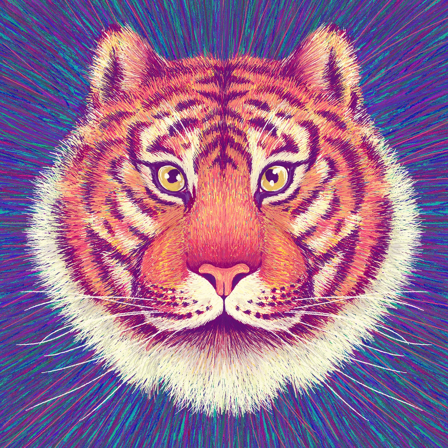 Neon Tiger Face
