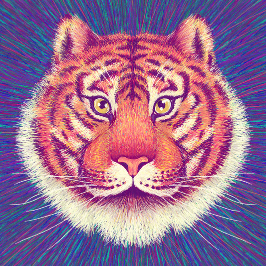 Neon Tiger Face