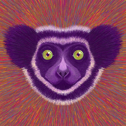 Neon Lemur Face