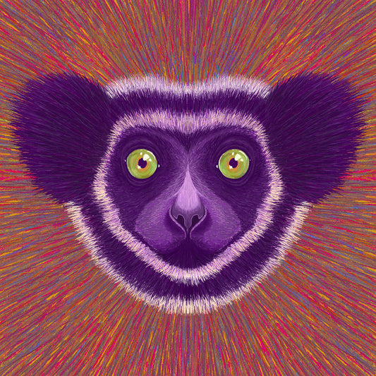 Neon Lemur Face
