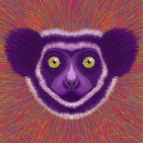 Neon Lemur Face