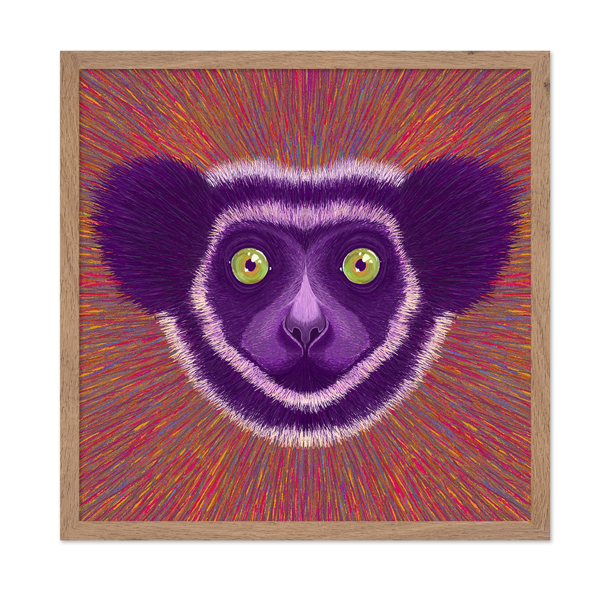 Neon Lemur Face