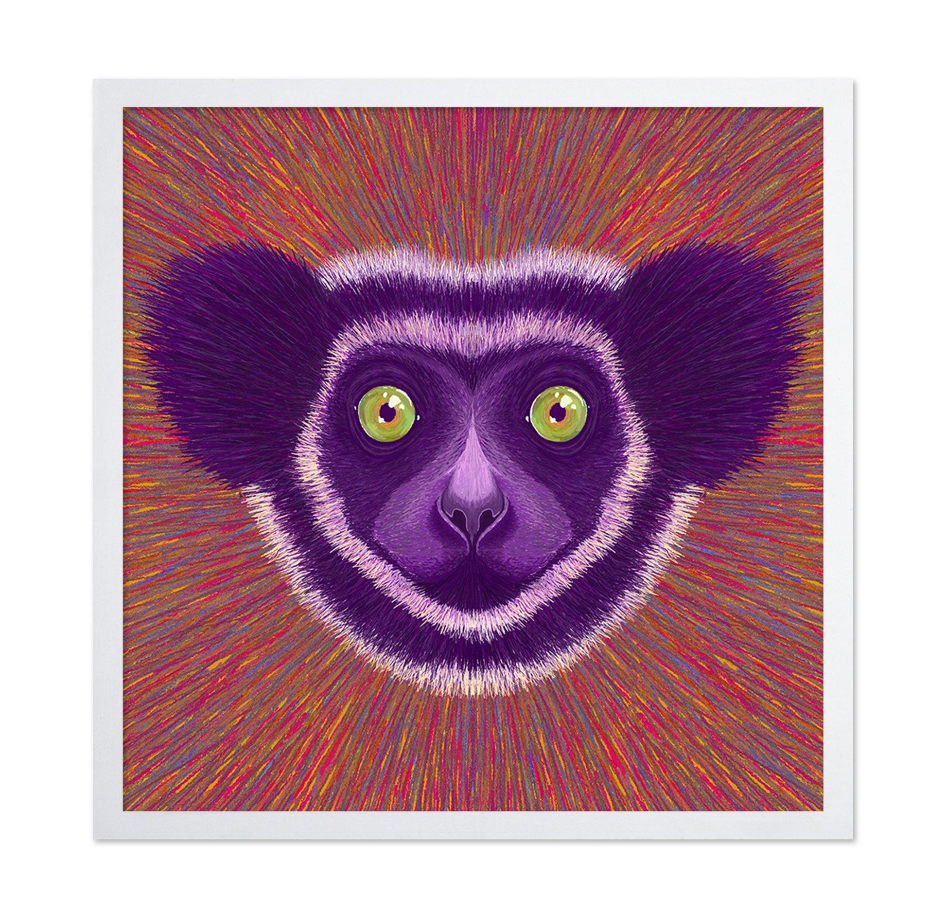 Neon Lemur Face