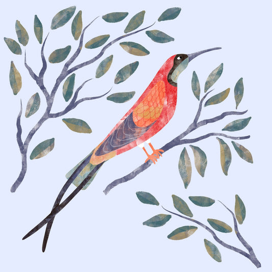 Crimson Branch Bird