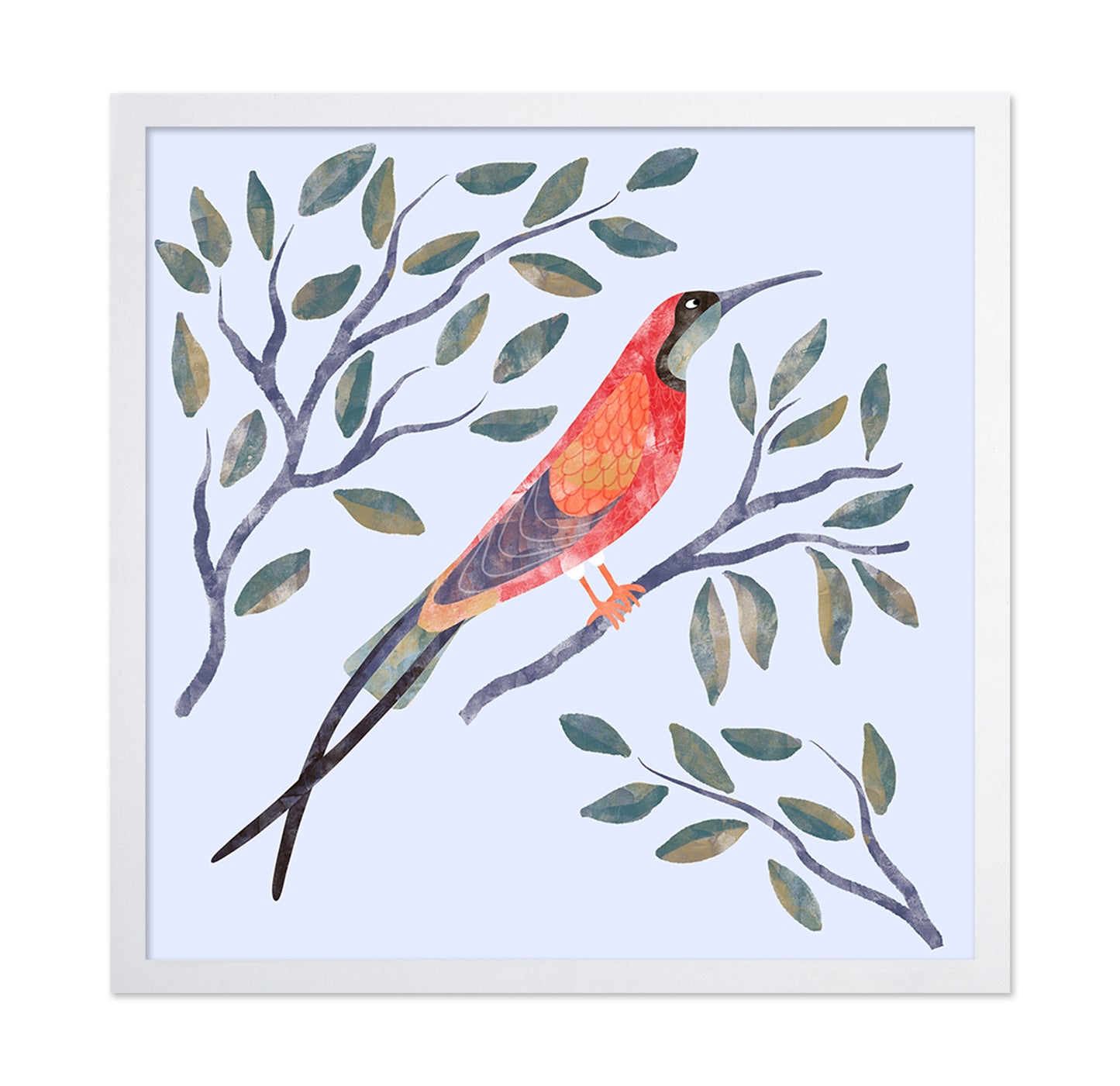 Crimson Branch Bird