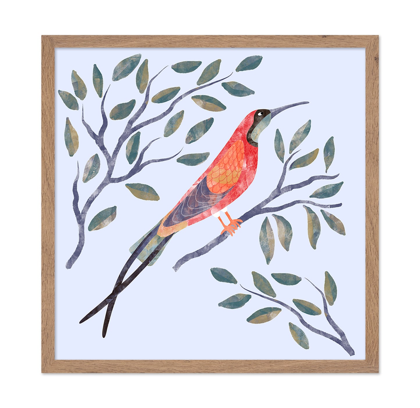 Crimson Branch Bird