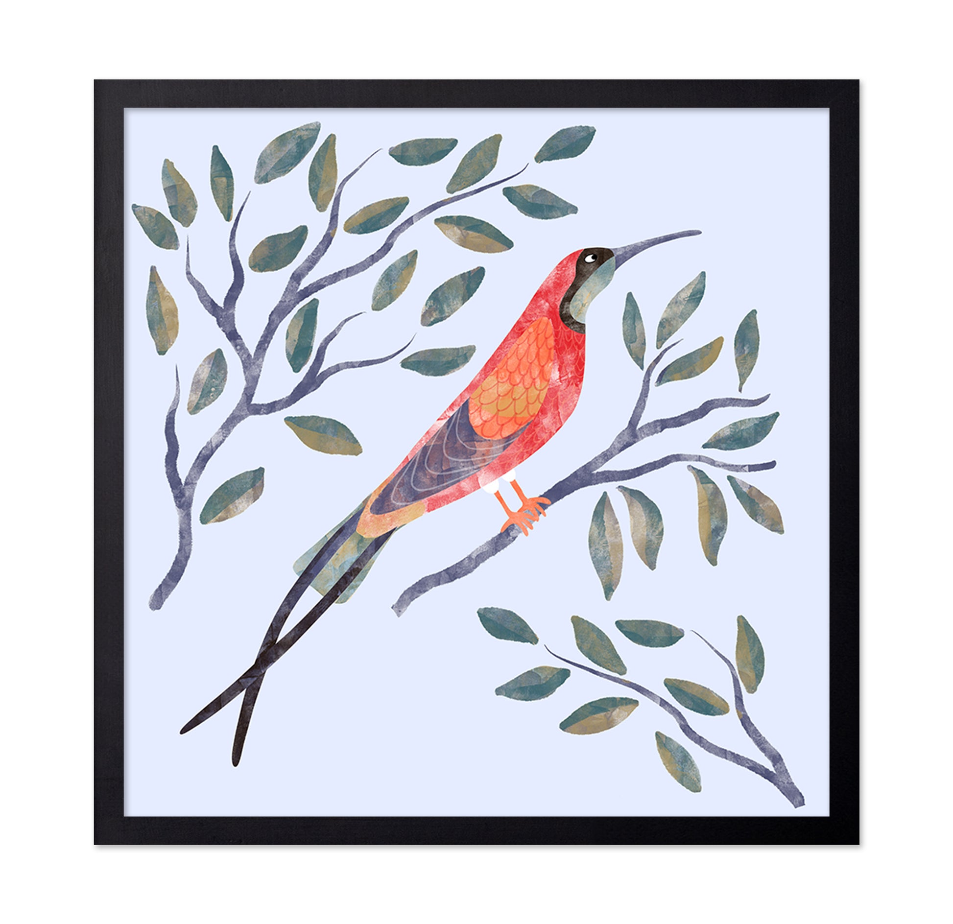 Crimson Branch Bird