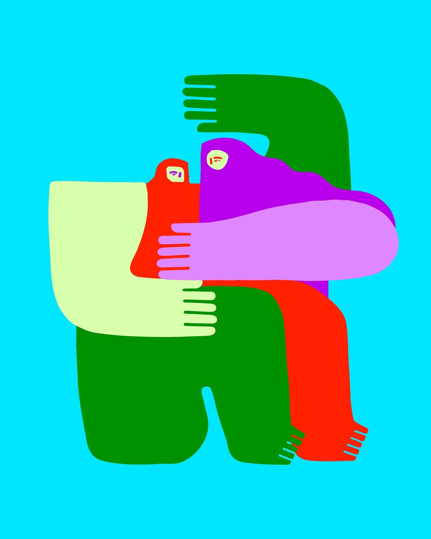 Vibrant Hug Figures