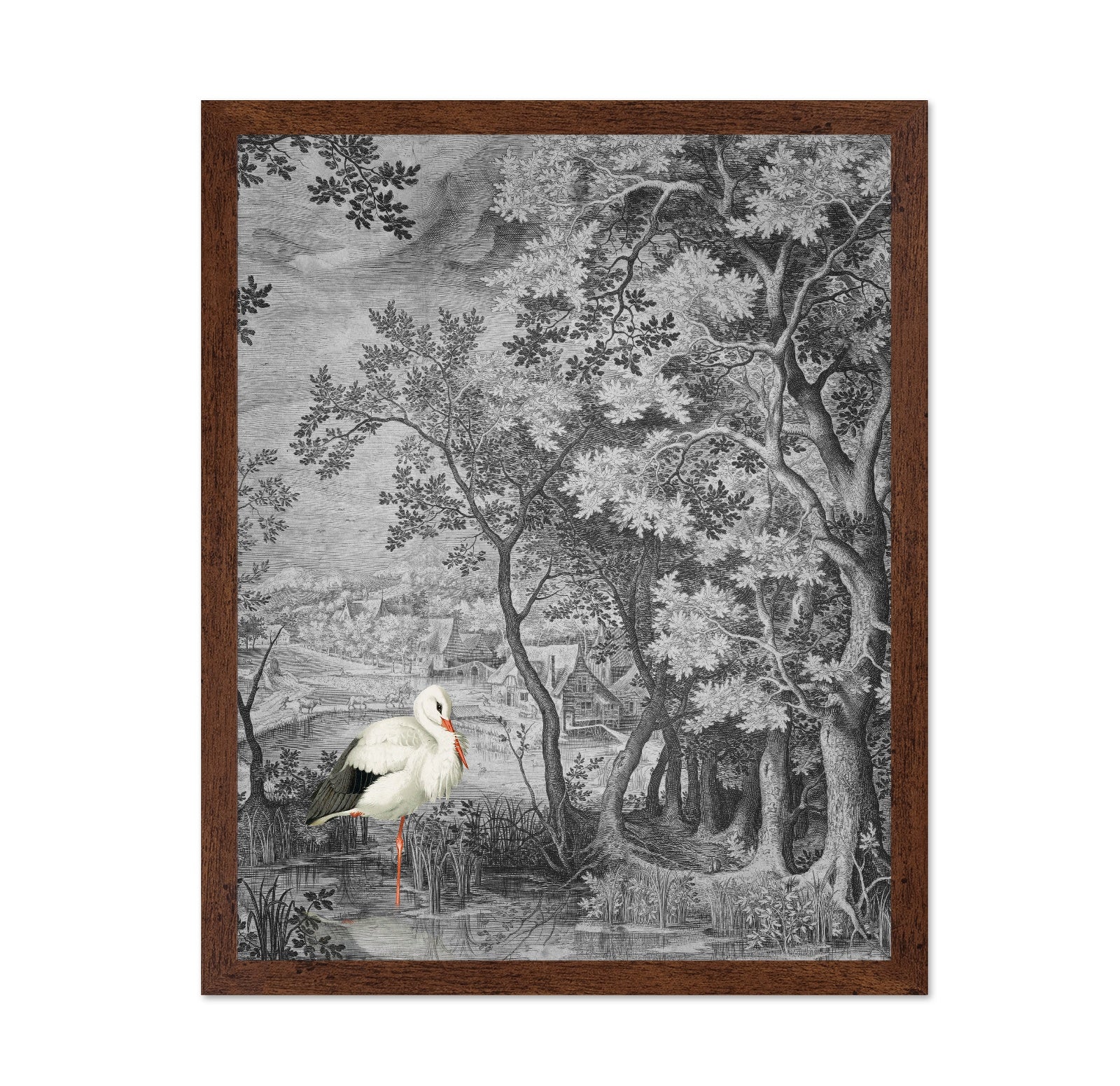 Stork In Vintage Forest
