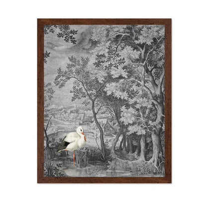 Stork In Vintage Forest