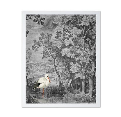 Stork In Vintage Forest