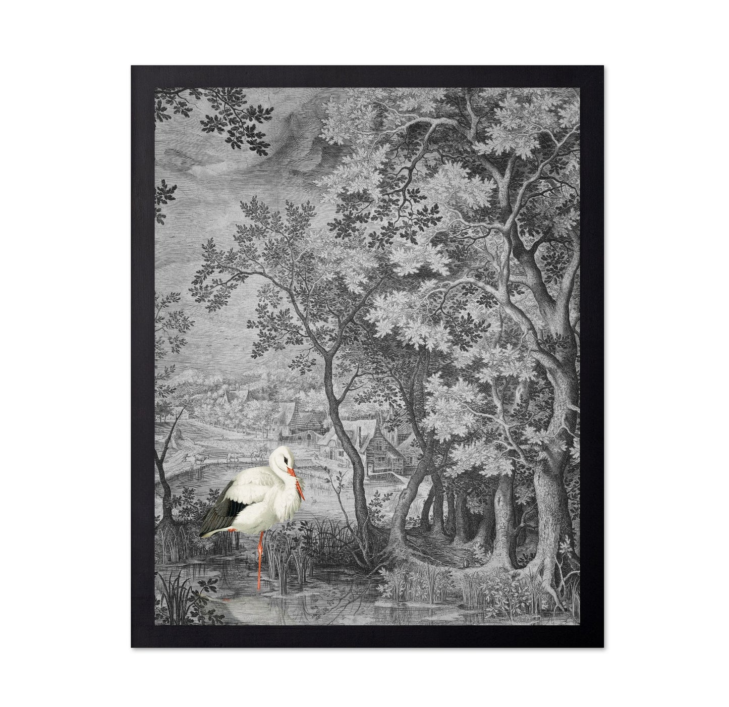 Stork In Vintage Forest