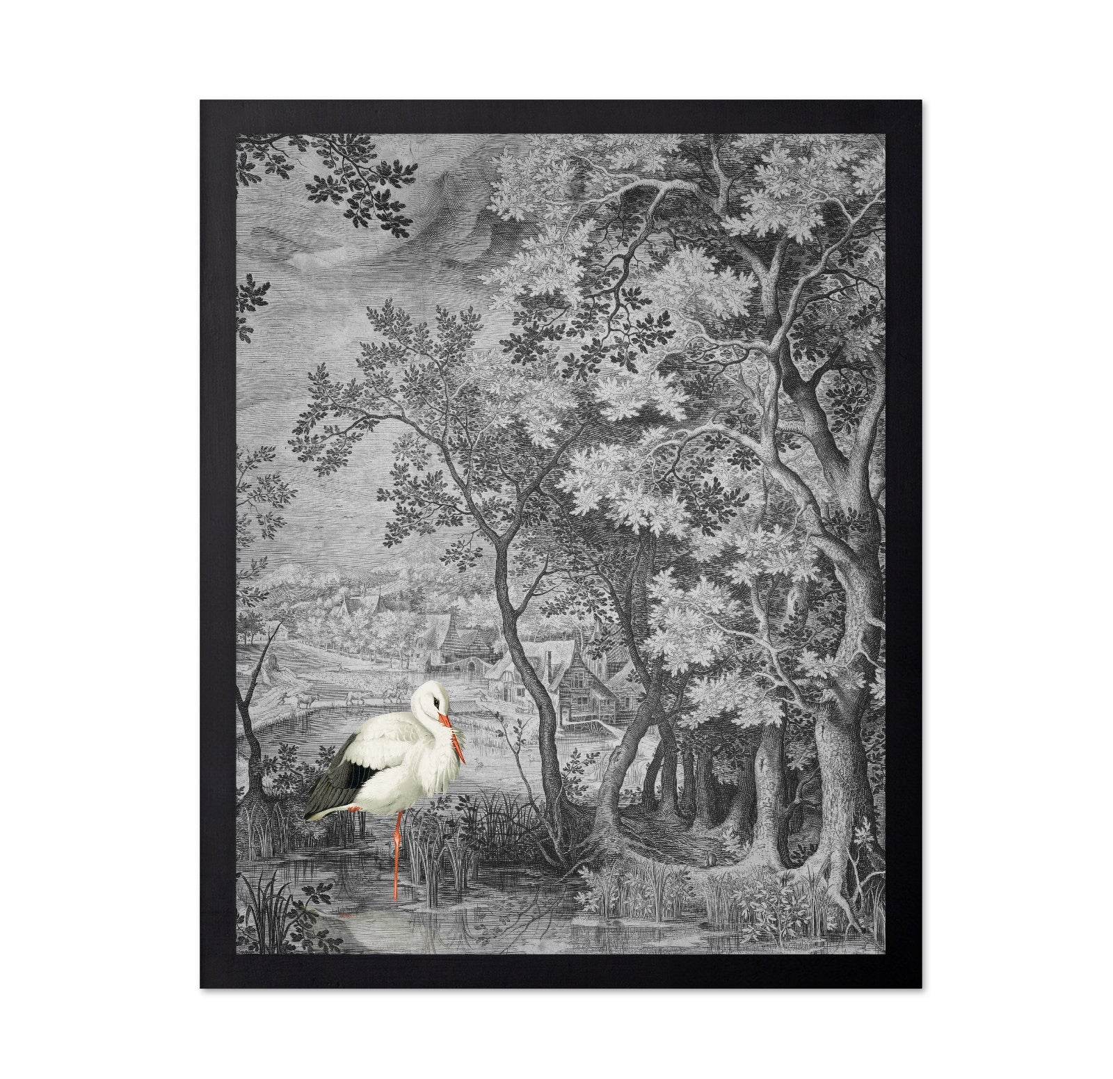 Stork In Vintage Forest