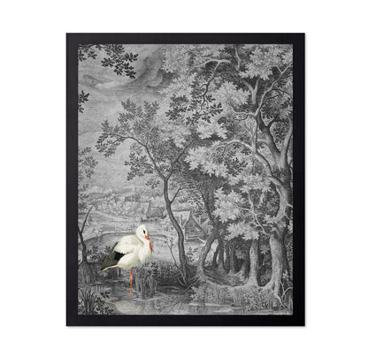 Stork In Vintage Forest