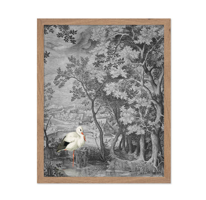 Stork In Vintage Forest