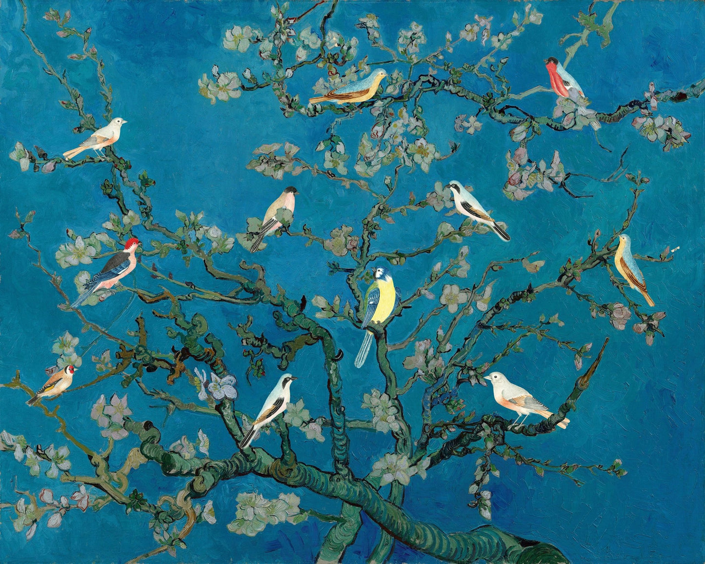 Almond Blossom Birds