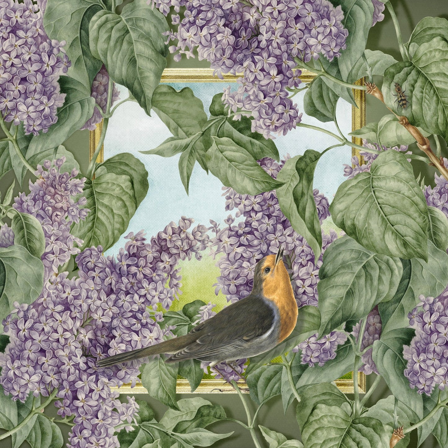Robin In Lilac Garden