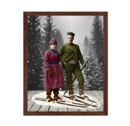 Vintage Winter Skiers