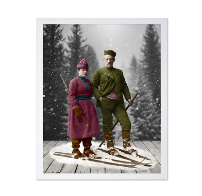 Vintage Winter Skiers