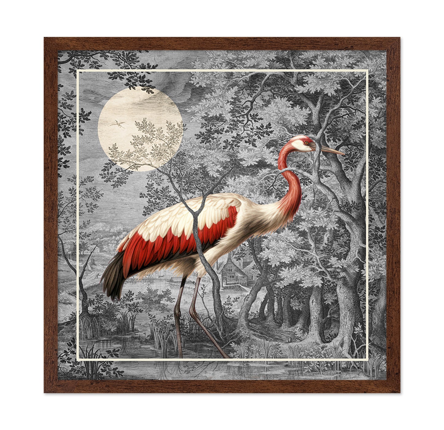 Giant Crane In Woods
