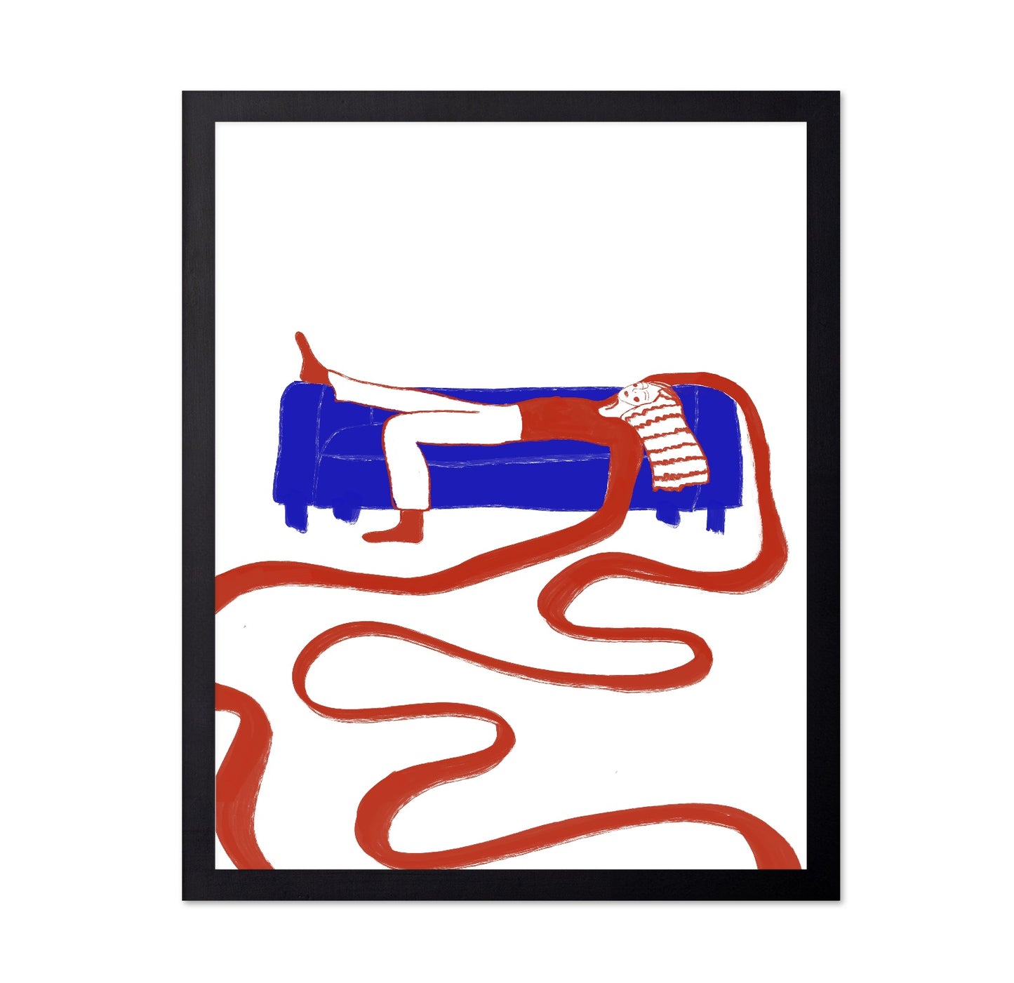 Red Ribbon Woman Line Art