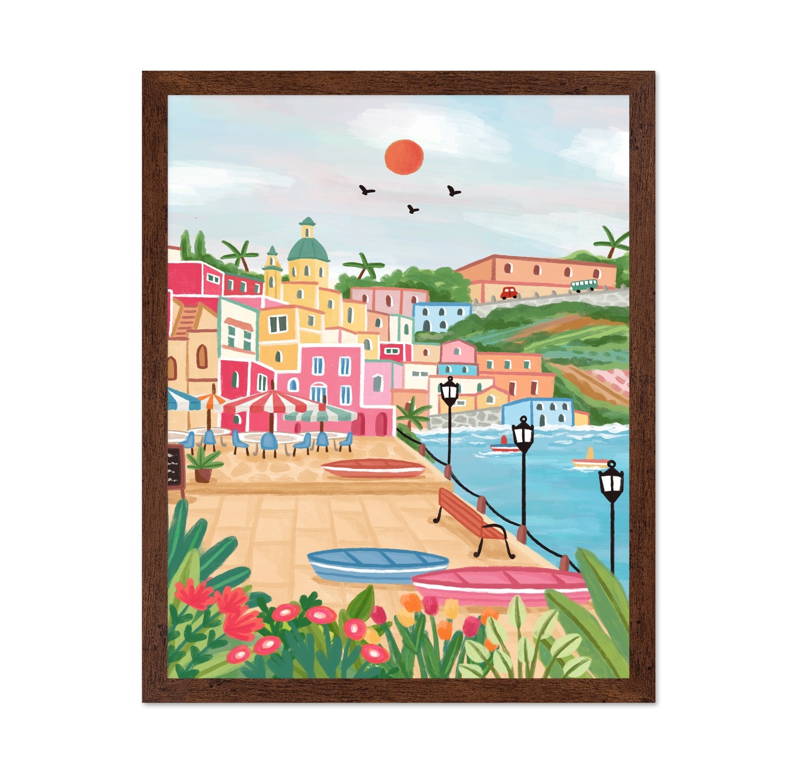 Procida Harbor Colors
