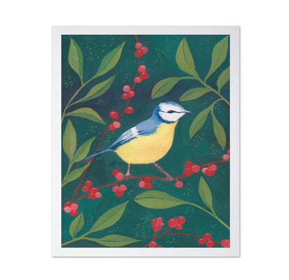 Blue Tit Berry Branch