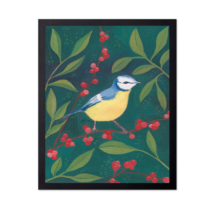 Blue Tit Berry Branch