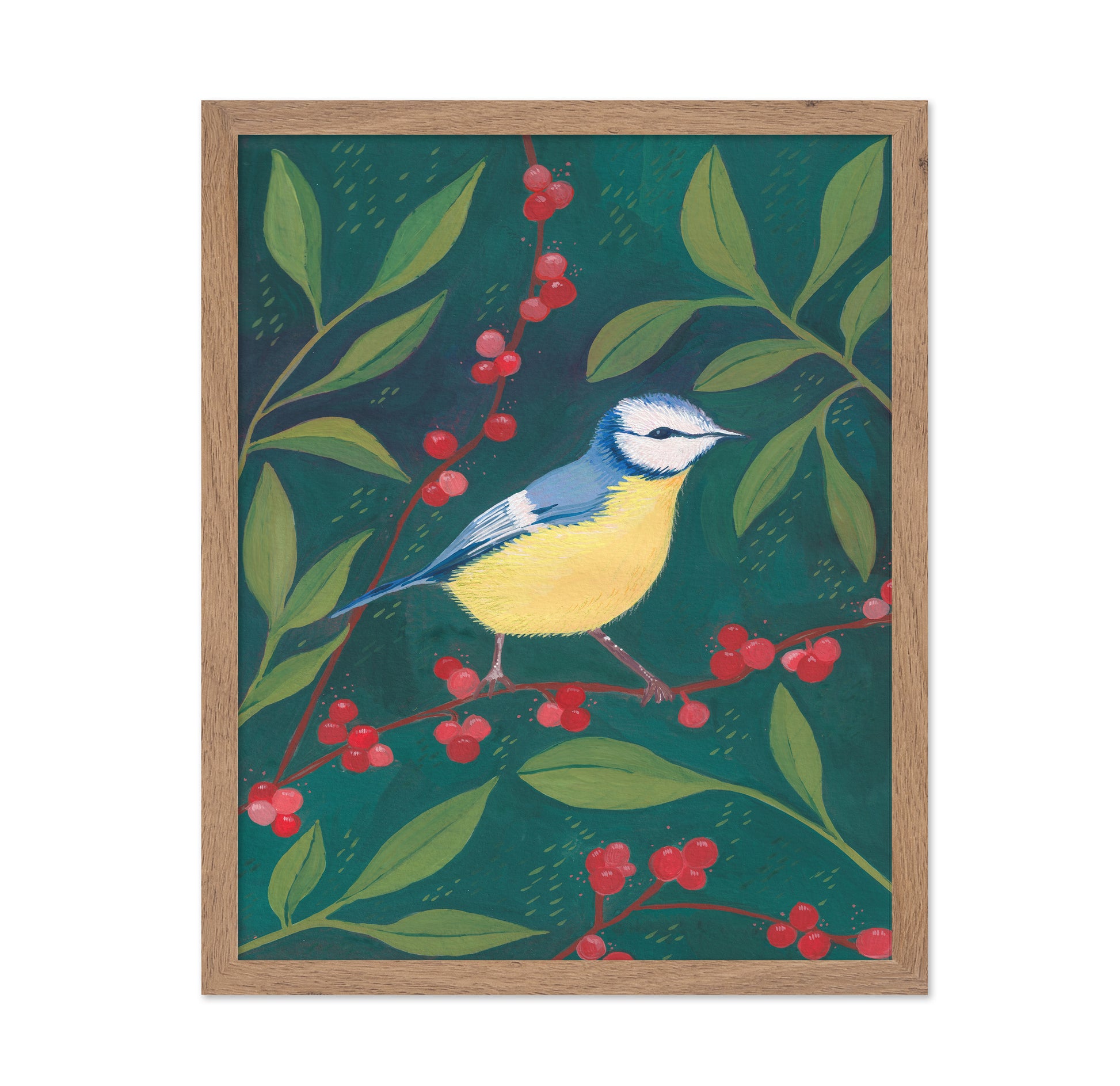 Blue Tit Berry Branch