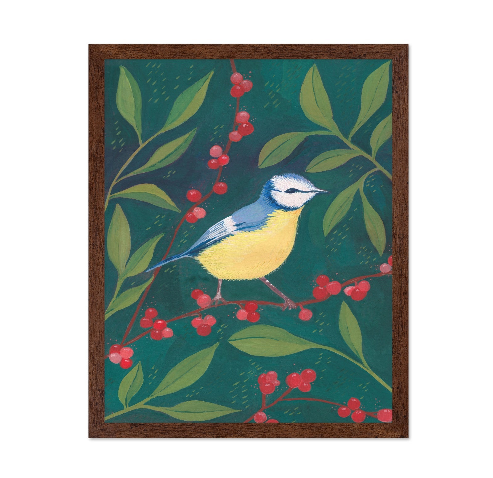 Blue Tit Berry Branch