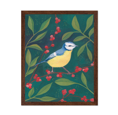 Blue Tit Berry Branch