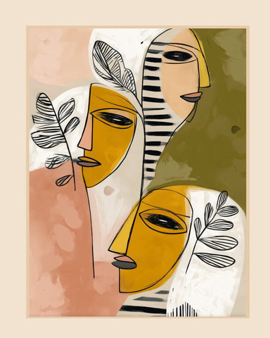 Abstract Garden Faces