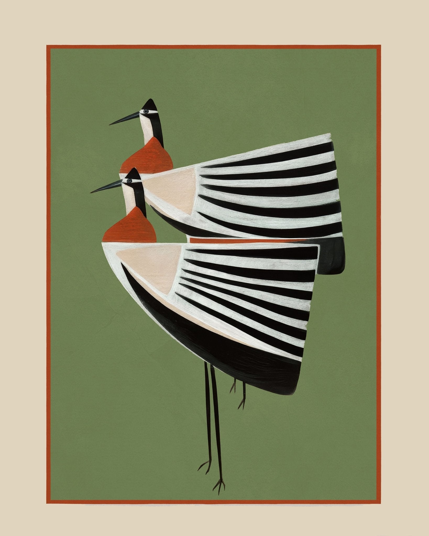 Striped Crane Duo