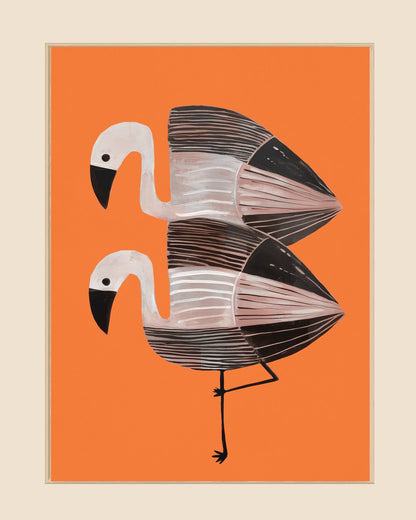 Tangerine Flamingo Duo