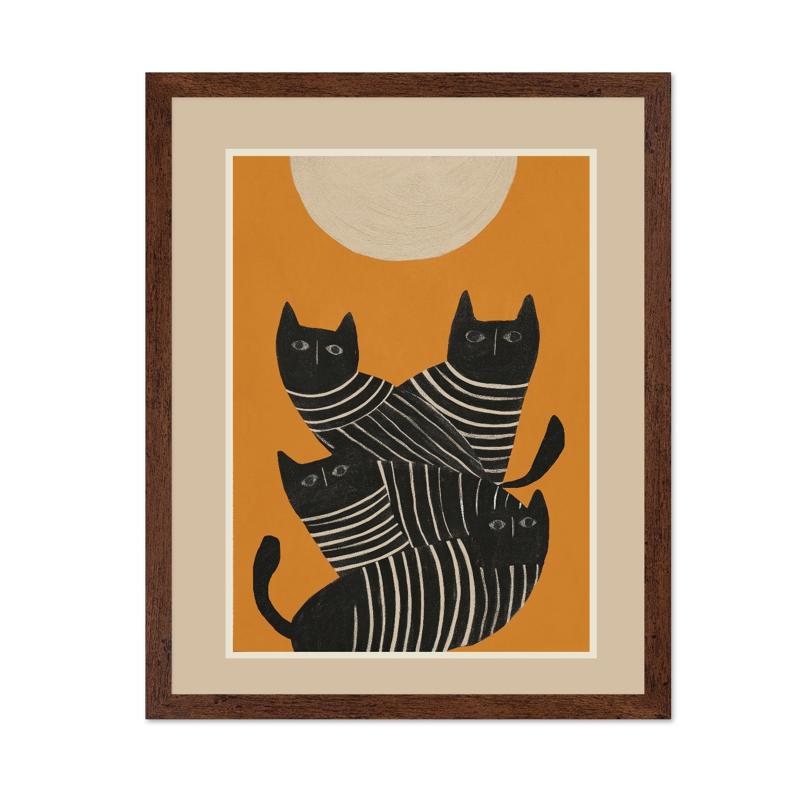 Striped Black Cat Quartet